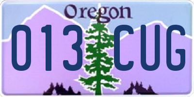 OR license plate 013CUG