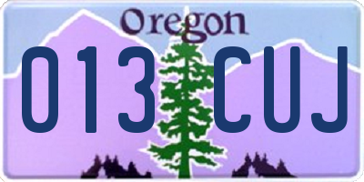 OR license plate 013CUJ