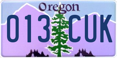 OR license plate 013CUK