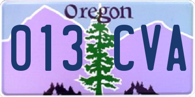 OR license plate 013CVA