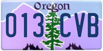 OR license plate 013CVB