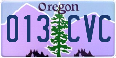 OR license plate 013CVC