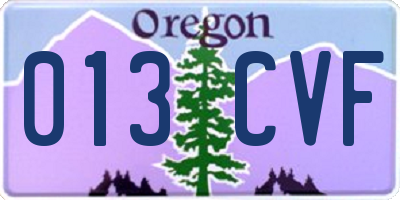OR license plate 013CVF