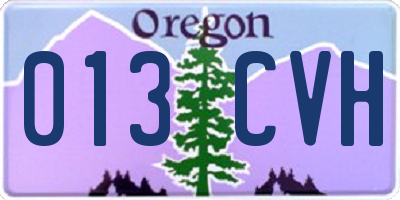 OR license plate 013CVH