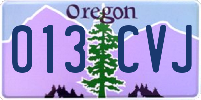 OR license plate 013CVJ