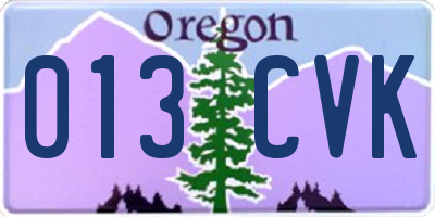 OR license plate 013CVK