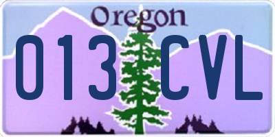OR license plate 013CVL
