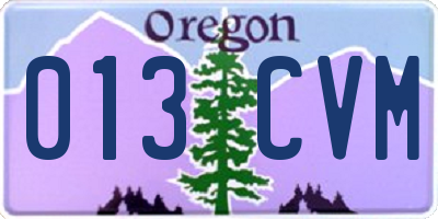 OR license plate 013CVM