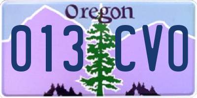 OR license plate 013CVO