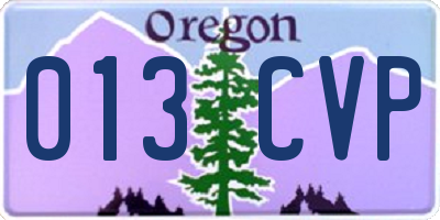 OR license plate 013CVP