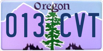 OR license plate 013CVT