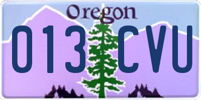 OR license plate 013CVU