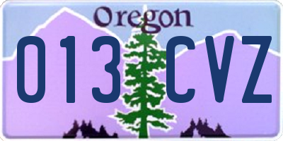 OR license plate 013CVZ