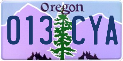 OR license plate 013CYA