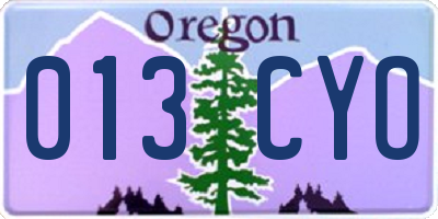OR license plate 013CYO