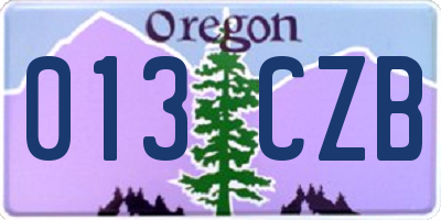 OR license plate 013CZB