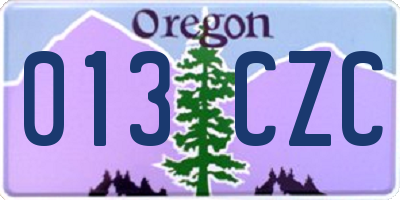 OR license plate 013CZC