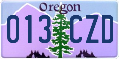 OR license plate 013CZD
