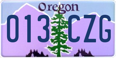 OR license plate 013CZG