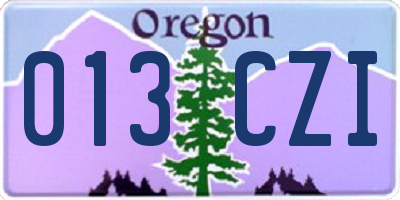 OR license plate 013CZI