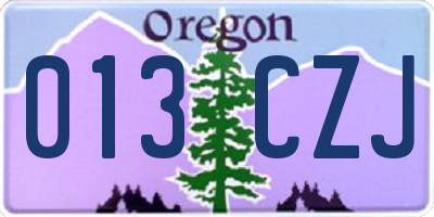 OR license plate 013CZJ