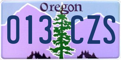 OR license plate 013CZS