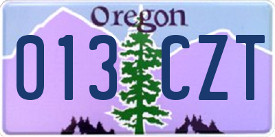 OR license plate 013CZT