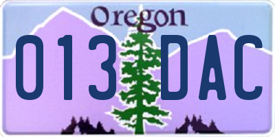 OR license plate 013DAC
