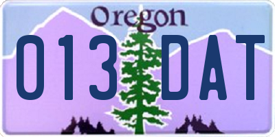 OR license plate 013DAT