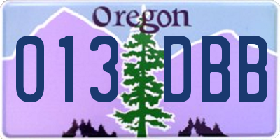 OR license plate 013DBB