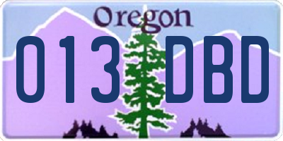 OR license plate 013DBD