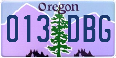 OR license plate 013DBG