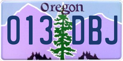 OR license plate 013DBJ