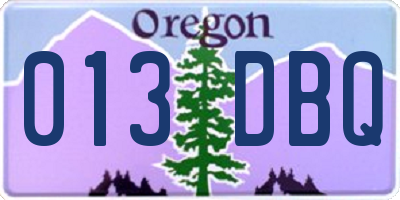 OR license plate 013DBQ