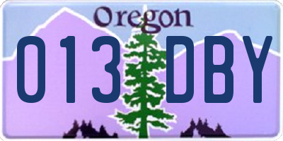 OR license plate 013DBY