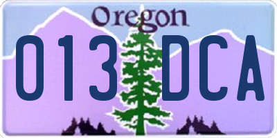 OR license plate 013DCA