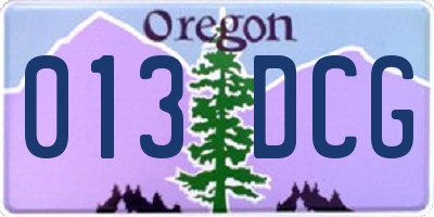 OR license plate 013DCG