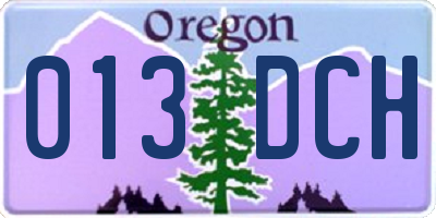 OR license plate 013DCH