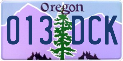 OR license plate 013DCK