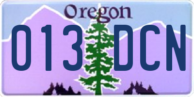 OR license plate 013DCN
