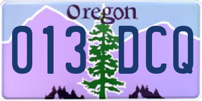 OR license plate 013DCQ