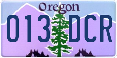 OR license plate 013DCR