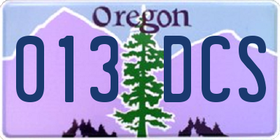 OR license plate 013DCS