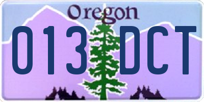 OR license plate 013DCT