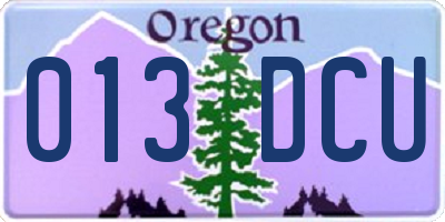 OR license plate 013DCU