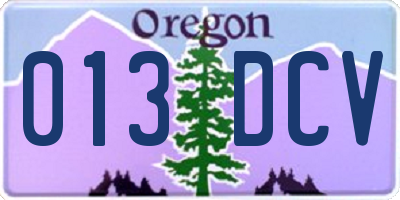 OR license plate 013DCV