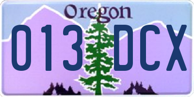 OR license plate 013DCX