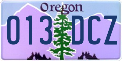 OR license plate 013DCZ