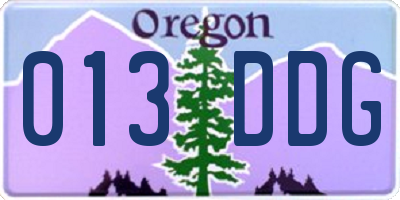 OR license plate 013DDG