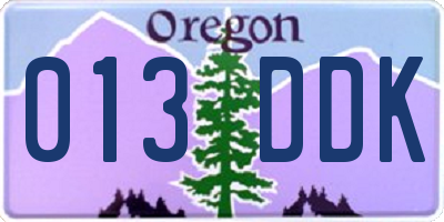 OR license plate 013DDK